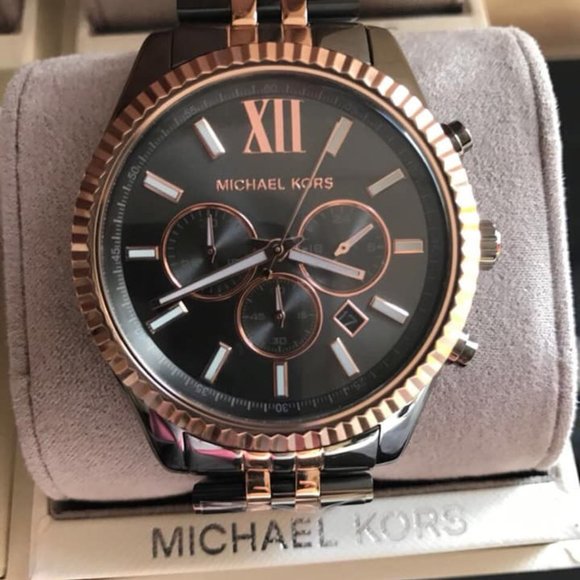 NEW! MK LEXINGTON GREY GOLD WATCH! - Picture 2 of 2